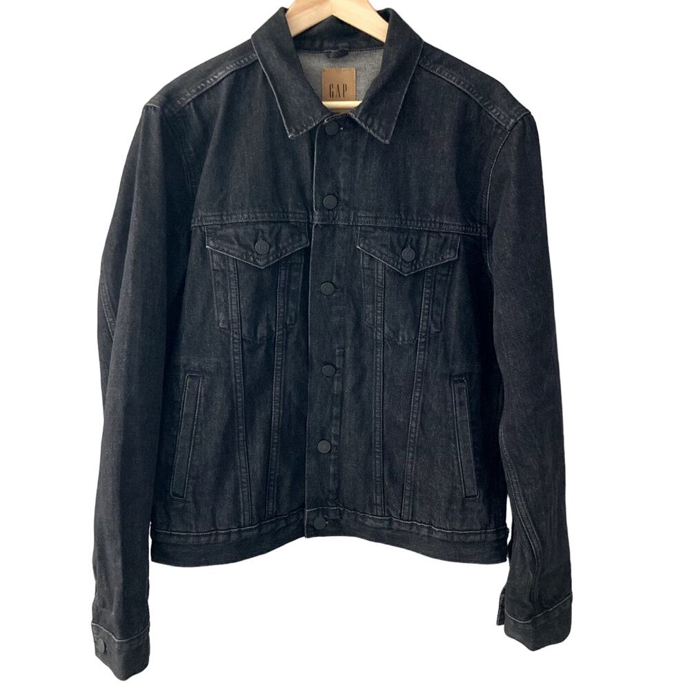 Gap Icon Jacket Washed Black Denim - Medium
